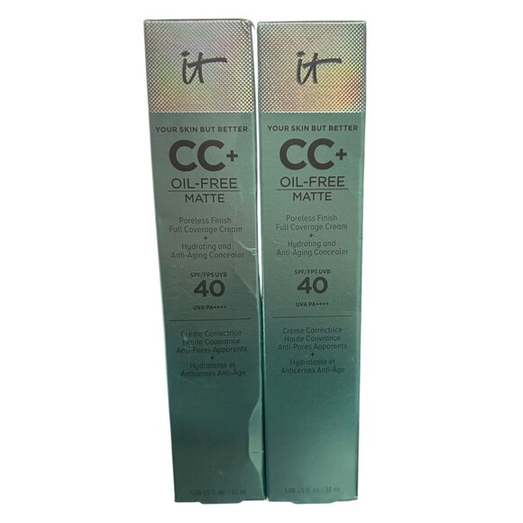 It Cosmetics CC+ Oil-Free Matte Full Coverage Cream SPF 40 DEEP 2 Pack NIB - Picture 1 of 5